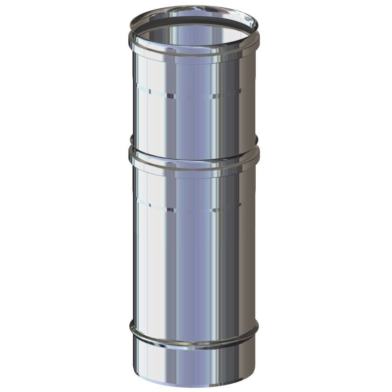 Tubo telescopico canna fumaria da 24 a 40 cm acciaio inox 316L