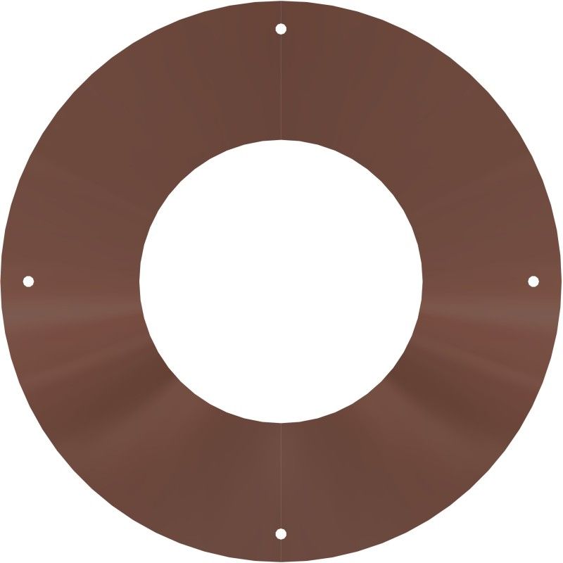 Rosone piano marrone per tubo esterno coibentato slim in acciaio