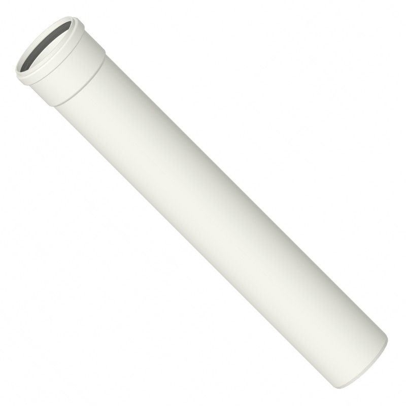 Tubo dritto 50 cm plastica bianca caldaia condensazione
