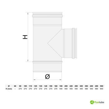 Raccordo T 90° in acciaio inox 316L per canna fumaria mono parete 2