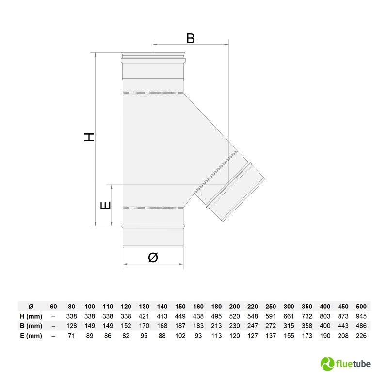 Raccordo braga 45° F/M/M in acciaio inox 316L 2