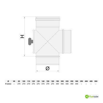 Raccordo T 90° con ispezione per canna fumaria mono parete 2