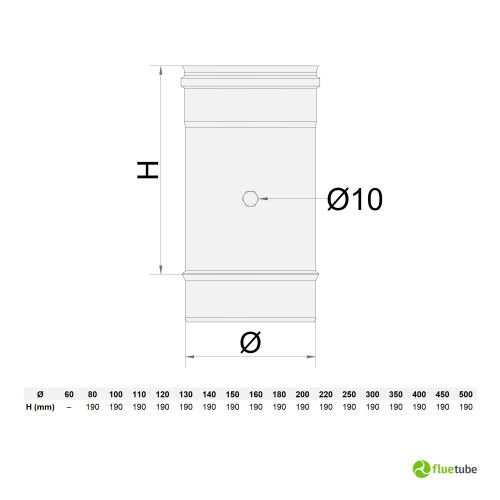 Modulo sonda fumi acciao inox 316L mono parete