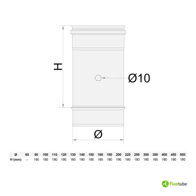 Modulo sonda fumi acciao inox 316L mono parete