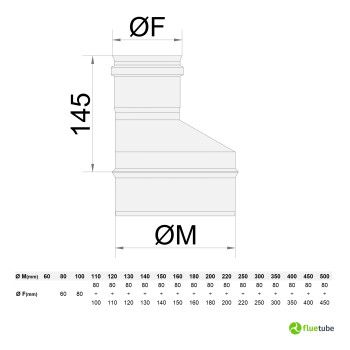Riduttore eccentrico M/F in acciaio inox 316L mono parete 2