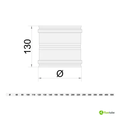 Manicotto F/F in acciaio inox 316L mono parete