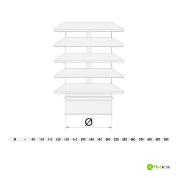 Comignolo con elementi circolari in acciaio inox mono parete 2