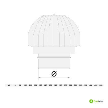 Comignolo eolico in acciaio inox mono parete 2