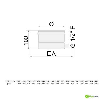 Piastra di base scarico condensa in acciaio inox mono parete 2