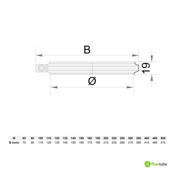 Fascetta di bloccaggio canna fumaria acciaio inox mono parete 2