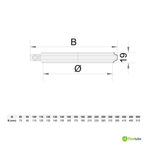 Fascetta di bloccaggio canna fumaria acciaio inox mono parete