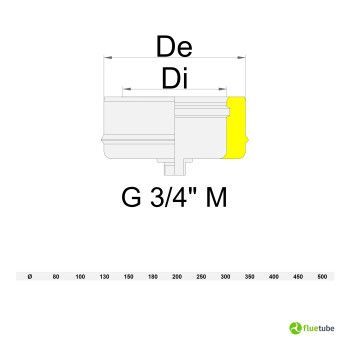 Tappo scarico condensa in acciaio inox coibentato doppia parete 2