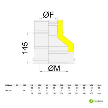 Riduttore M/F in acciaio doppia parete coibentato 2