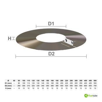 Rosone canna fumaria mono parete in acciaio inox 2