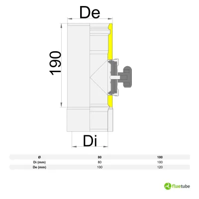 Elemento di ispezione canna fumaria coibentata slim acciaio nero