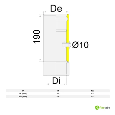 Modulo sonda nero canna fumaria coibentata slim acciaio 316L