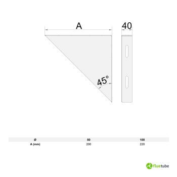 Coppia angolari nera per piastre canna fumaria coibentata slim 2