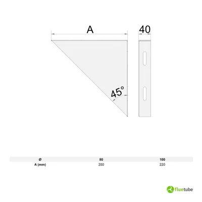 Coppia angolari nera per piastre canna fumaria coibentata slim