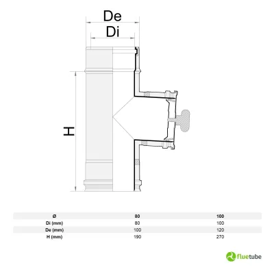 Elemento per ispezione doppia parete rame e plastica