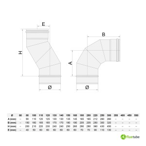 Curva regolabile da 0° a 90° in acciaio inox 316L mono parete 2