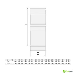 Tubo telescopico acciaio inox 316L da 24 a 40 cm per canne fumaria 2