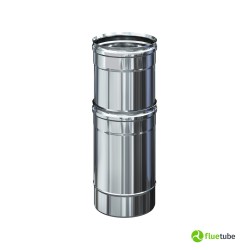 Tubo telescopico acciaio inox 316L da 24 a 40 cm per canne fumaria