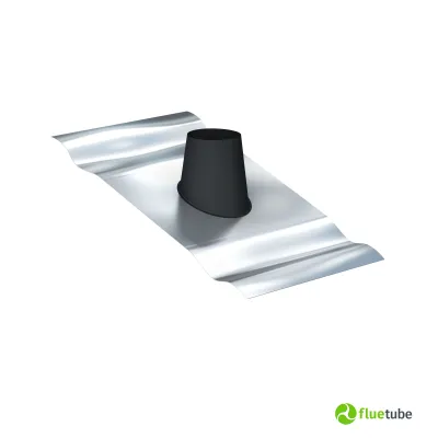 Faldale nero in piombo per tetto inclinato con tegole tubo slim