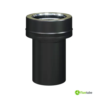 Adattatore da tubo nero per legna a tubo acciaio carbonio doppia parete Ø da 130-180 a 200-250