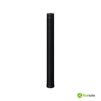 Tubo da 1 metro coibentato slim canna fumaria acciaio inox nero