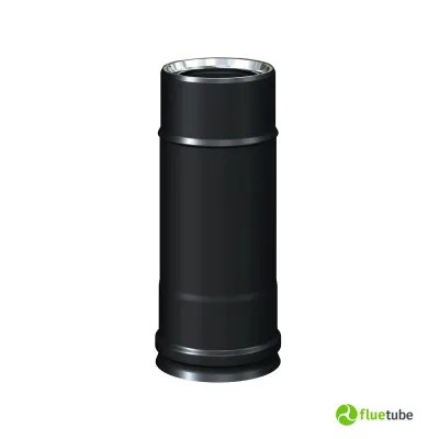 Canna fumaria da 25 cm coibentata slim in acciaio inox nero 316L