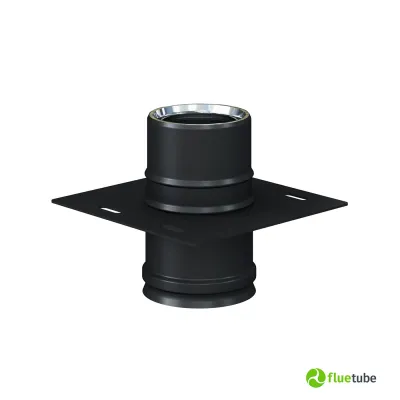 Piastra di sostegno canna fumaria coibentata slim in acciaio nero