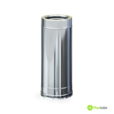 Tubo canna fumaria 50 cm in acciaio inox 316L coibentata