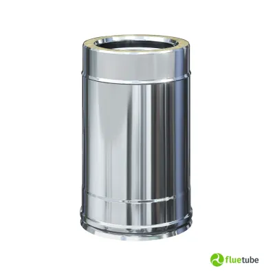 Tubo canna fumaria 33 cm in acciaio inox 316L coibentata