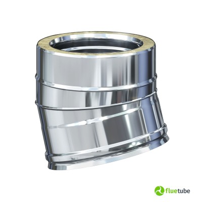Curva 15° per tubo doppia parete acciaio inox 316L