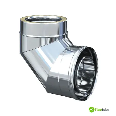 Curva 90° per canna fumaria doppia parete coibentata acciaio inox