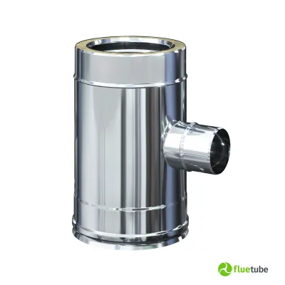 Raccordo T 90° ridotto ø 80 monoparete tubi acciaio doppia parete