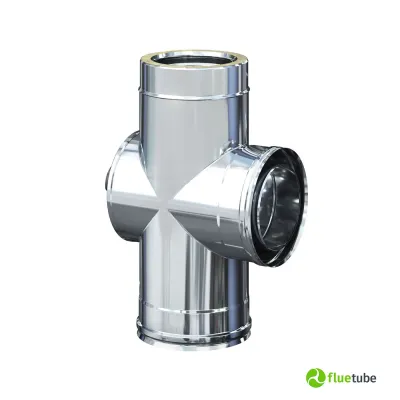 Raccordo a T con ispezione tubo doppia parete coibentato inox