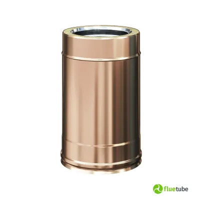 Tubo canna fumaria 33 cm in rame doppia parete coibentato