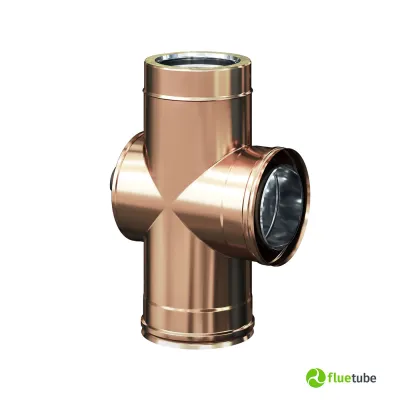 Raccordo a T con ispezione tubo doppia parete coibentato rame