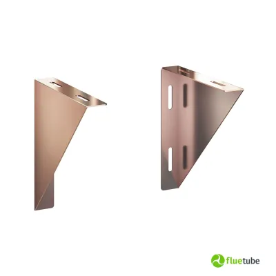 Coppia angolari per piastre in rame per canna fumaria