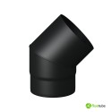 Curva canna fumaria 2 mm, carbonio nero 45° M/F, per stufe e camini a legna