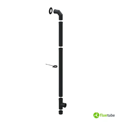 Kit tubi stufa a pellet canna fumaria nera