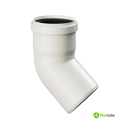 Curva 45° in plastica bianca per caldaia a condensazione
