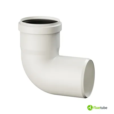 Curva 90° polipropilene bianco per caldaia a condensazione