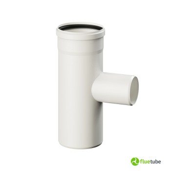 Raccordo T 90° F/M/M ridotto ø 80 maschio in plastica bianca