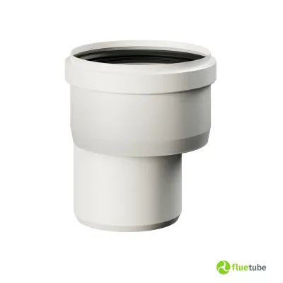 Maggioratore eccentrico in plastica bianca per caldaie a condensazione