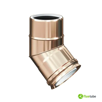Curva 45° doppia parete rame plastica per condensazione