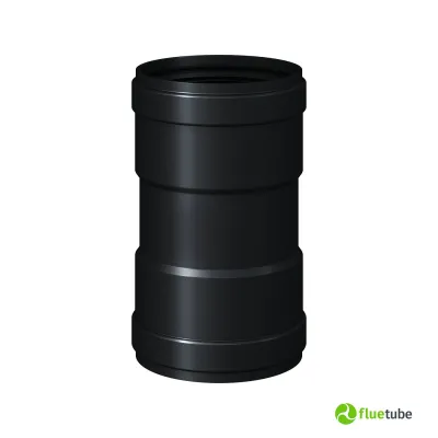 Manicotto F/F in alluminio nero per canalizzazione aria calda