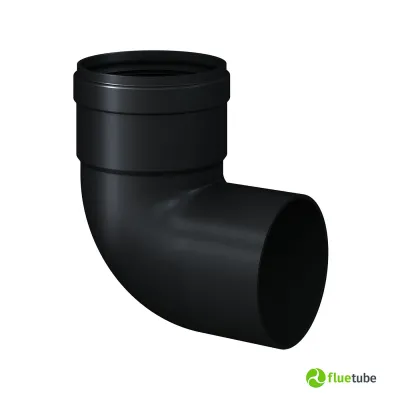 Curva 90° in alluminio nero per canalizzazione aria calda