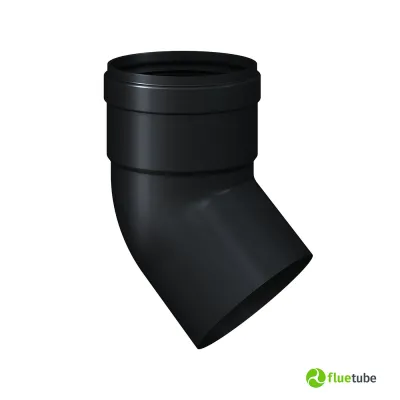 Curva 45° in alluminio nero per aria calda canalizzata